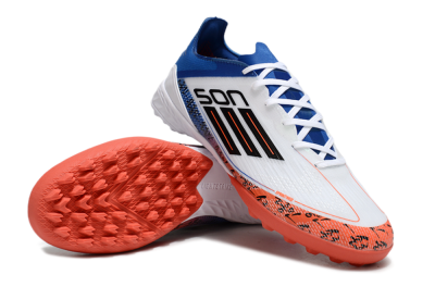Men's Adidas F50 Elite TF Football Shoes - White/Black/Blue/Red