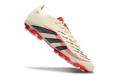Unisex Adidas Predator 25+ Elite AG Football Boots - Beige/Red/Black