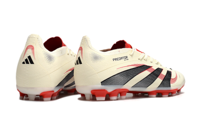 Unisex Adidas Predator 25+ Elite AG Football Boots - Beige/Red/Black