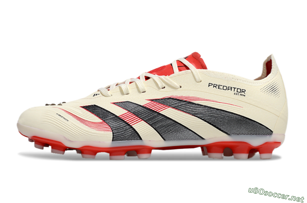Unisex Adidas Predator 25+ Elite AG Football Boots - Beige/Red/Black 0