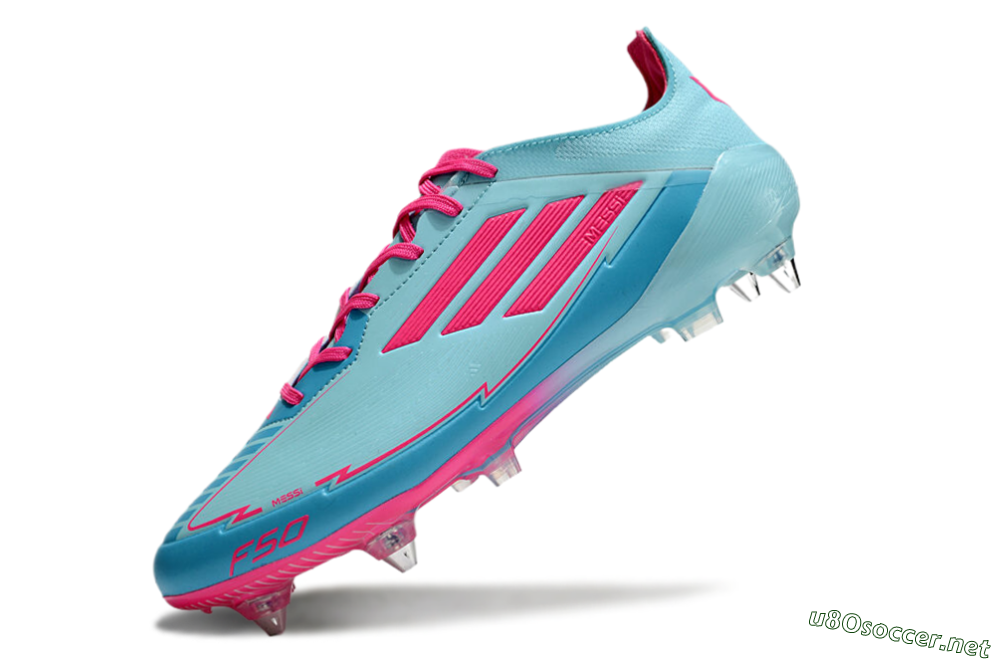 Men's Messi x Adidas F50 Elite SG Football Boots - Jade/Blue/Red 5