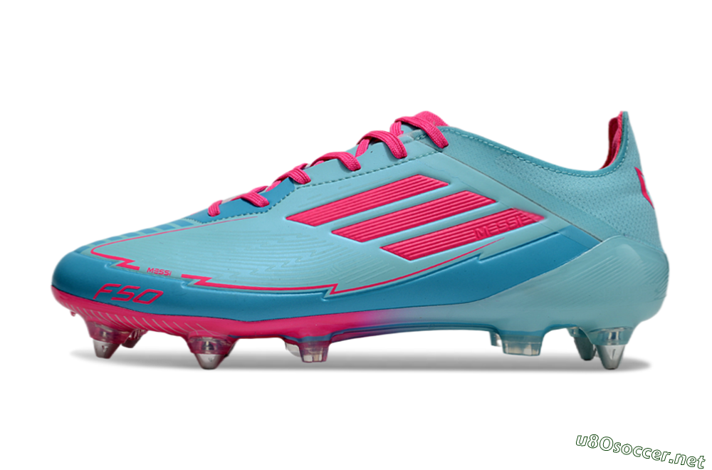 Men's Messi x Adidas F50 Elite SG Football Boots - Jade/Blue/Red 0