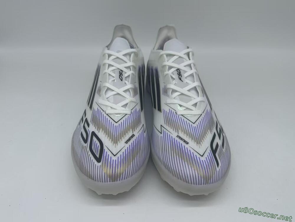 Men's Adidas F50 Pro TF Football Shoes - White/Black/Yellow