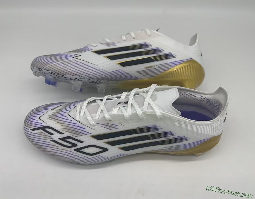 Men's Adidas F50 Elite FG Football Boots - White/Black/Yellow