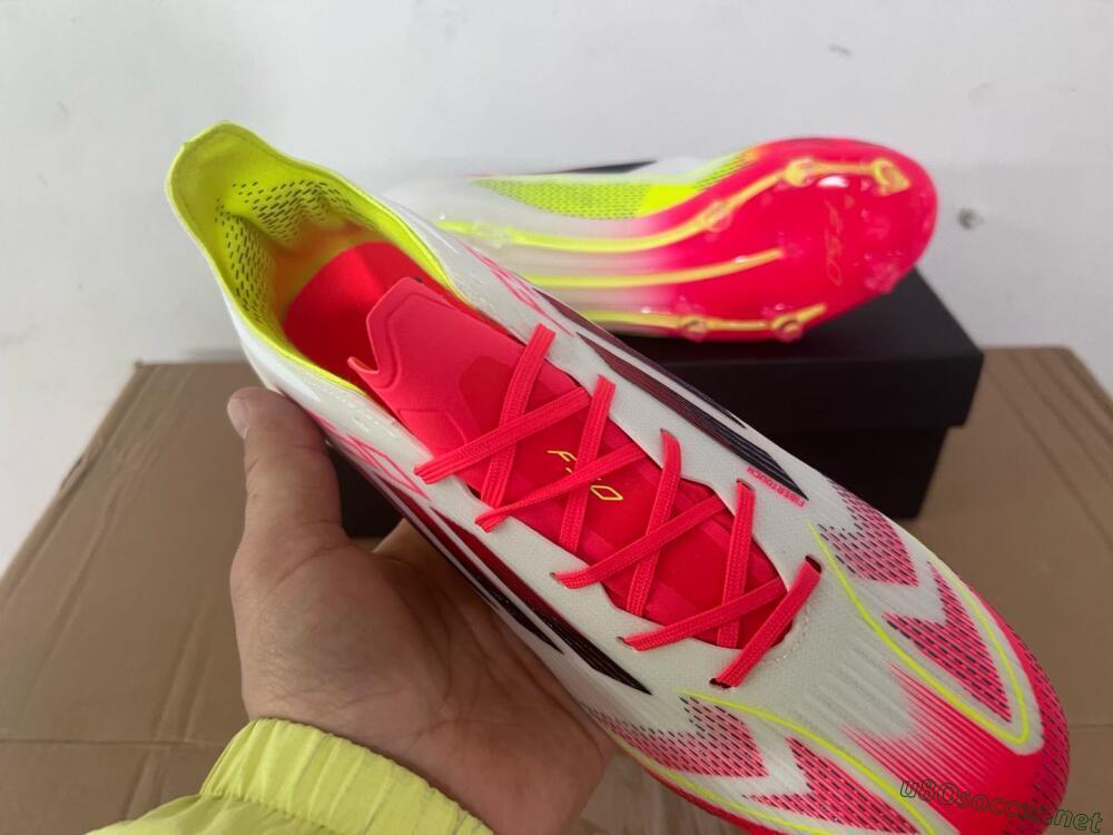 Men's Adidas F50 Elite FG Football Boots - White/Red/Yellow