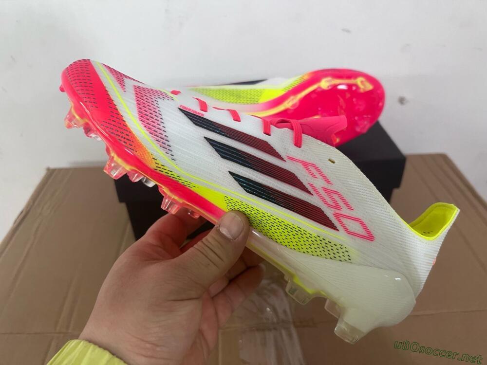 Men's Adidas F50 Elite FG Football Boots - White/Red/Yellow