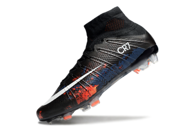 Men's Nike Mercurial Superfly 4 CR7 FG Football Boots - Black/White/Red