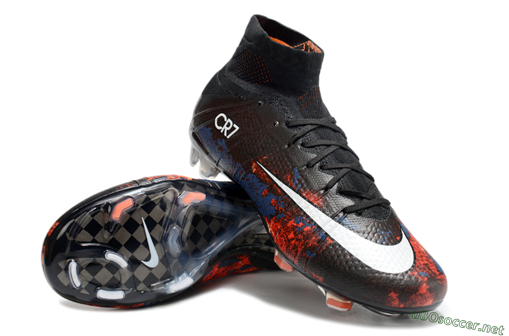 Men's Nike Mercurial Superfly 4 CR7 FG Football Boots - Black/White/Red 3