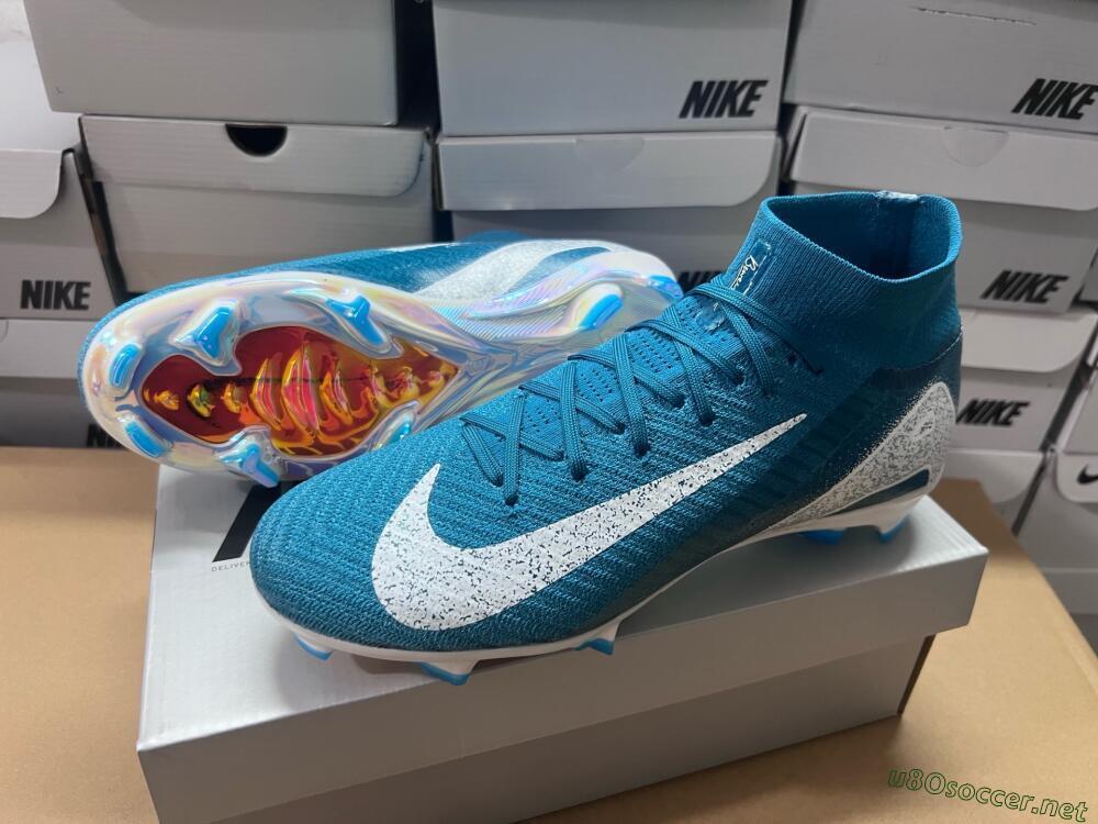 Unisex Nike Air Zoom Mercurial Superfly 10 Elite FG Football Boots - Blue/White/Gold