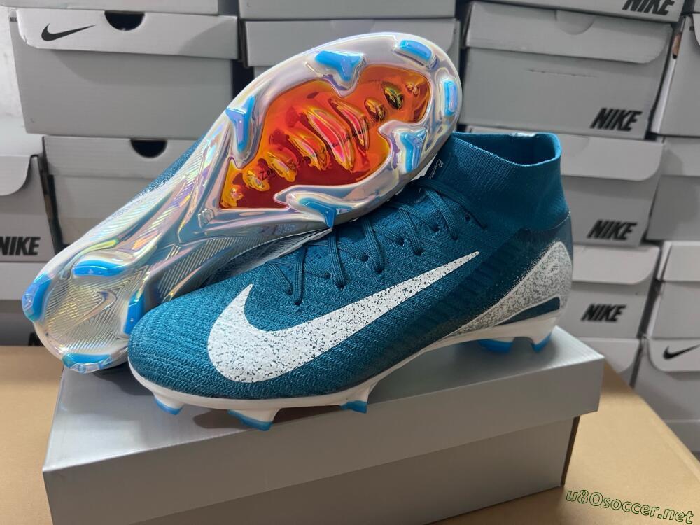 Unisex Nike Air Zoom Mercurial Superfly 10 Elite FG Football Boots - Blue/White/Gold