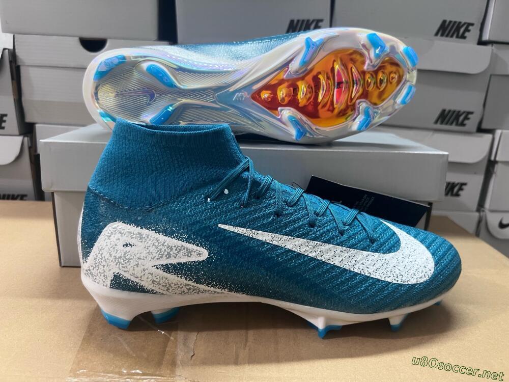 Unisex Nike Air Zoom Mercurial Superfly 10 Elite FG Football Boots - Blue/White/Gold