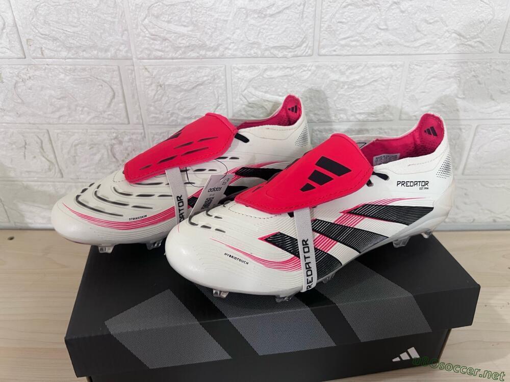 Men's Adidas Predator Elite Foldover Tongue FG Football Boots - Beige/Black/Red