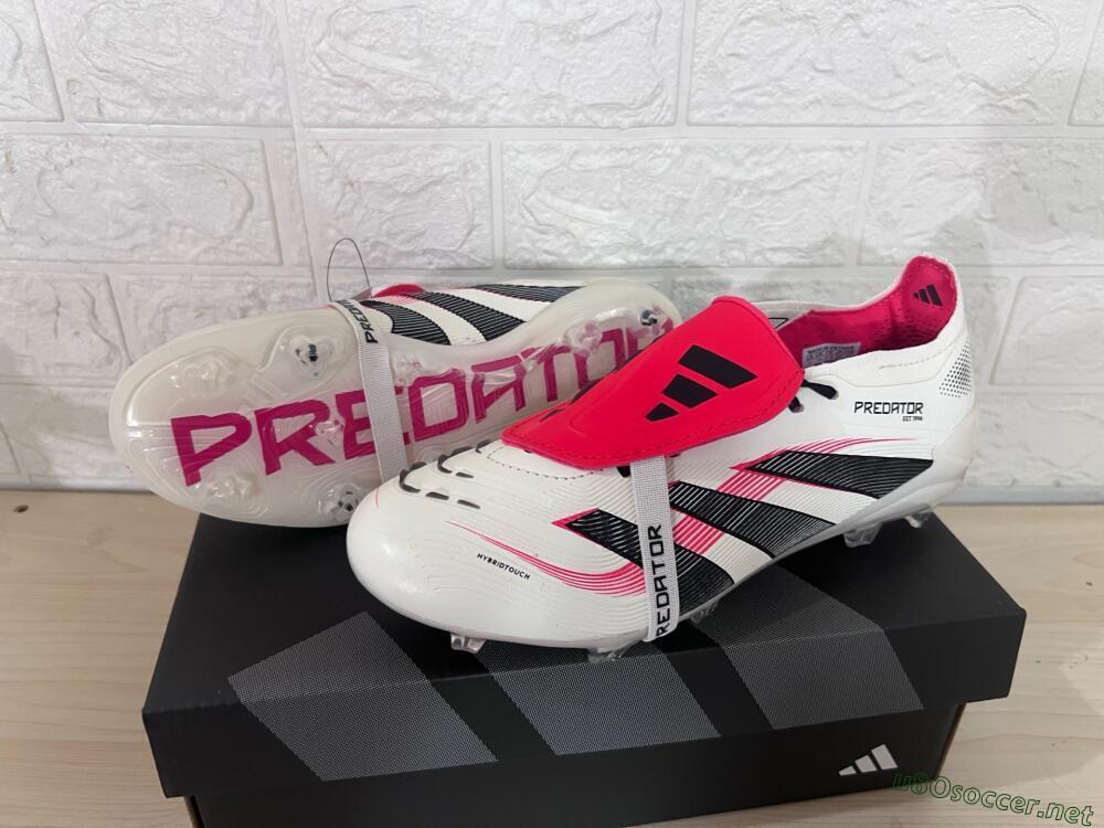 Men's Adidas Predator Elite Foldover Tongue FG Football Boots - Beige/Black/Red