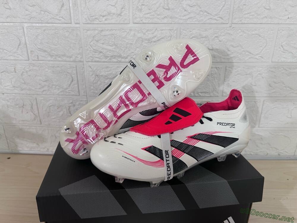 Men's Adidas Predator Elite Foldover Tongue FG Football Boots - Beige/Black/Red