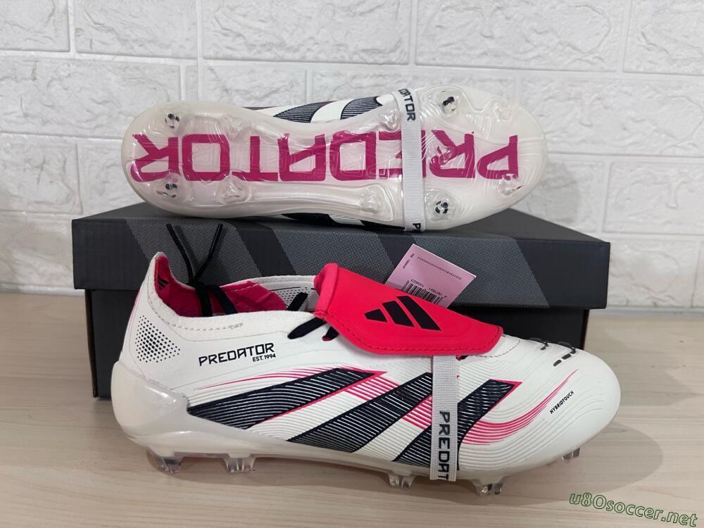 Men's Adidas Predator Elite Foldover Tongue FG Football Boots - Beige/Black/Red