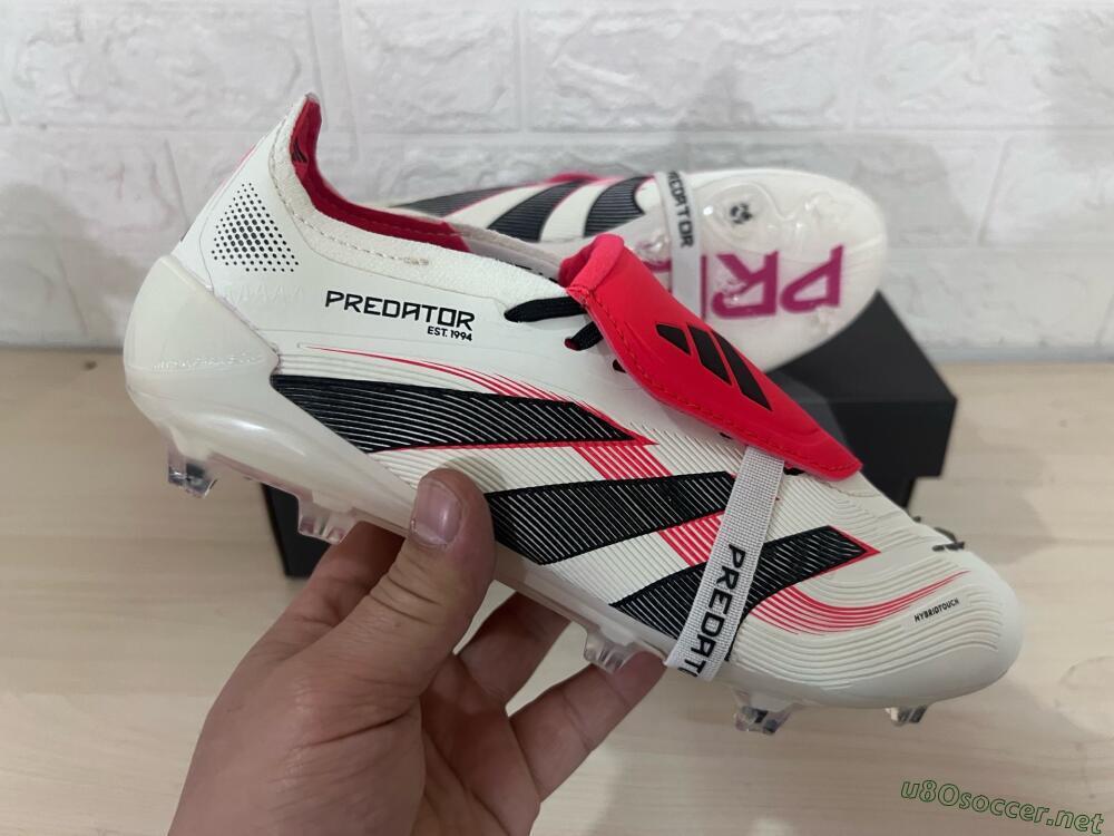 Men's Adidas Predator Elite Foldover Tongue FG Football Boots - Beige/Black/Red
