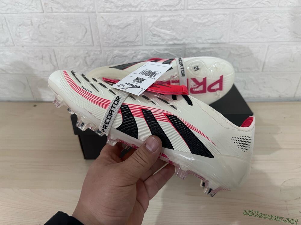 Men's Adidas Predator Elite Foldover Tongue FG Football Boots - Beige/Black/Red