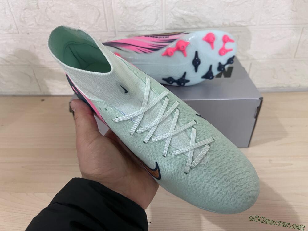 Unisex Nike Air Zoom Mercurial Superfly 10 Elite AG Football Boots - Jade/Gold/Pink