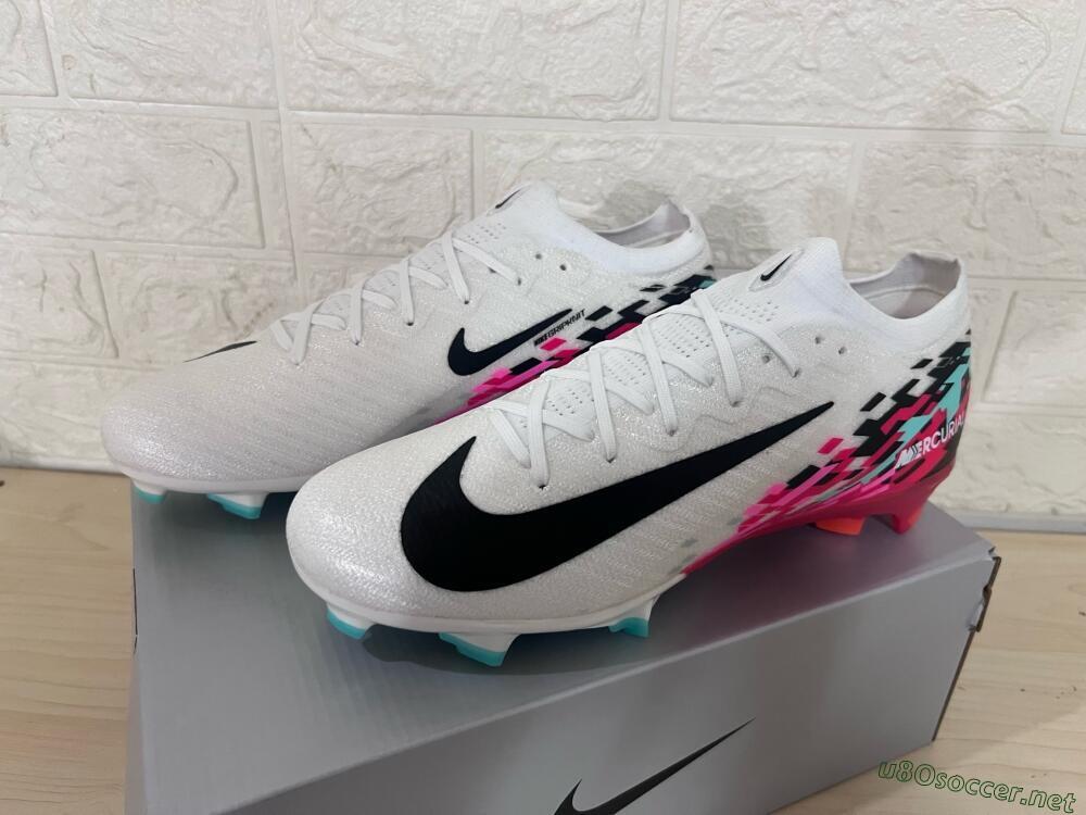 Unisex Nike Air Zoom Mercurial Vapor 16 Elite FG Football Boots - White/Black/Red