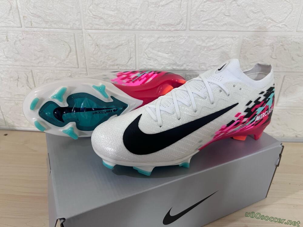 Unisex Nike Air Zoom Mercurial Vapor 16 Elite FG Football Boots - White/Black/Red