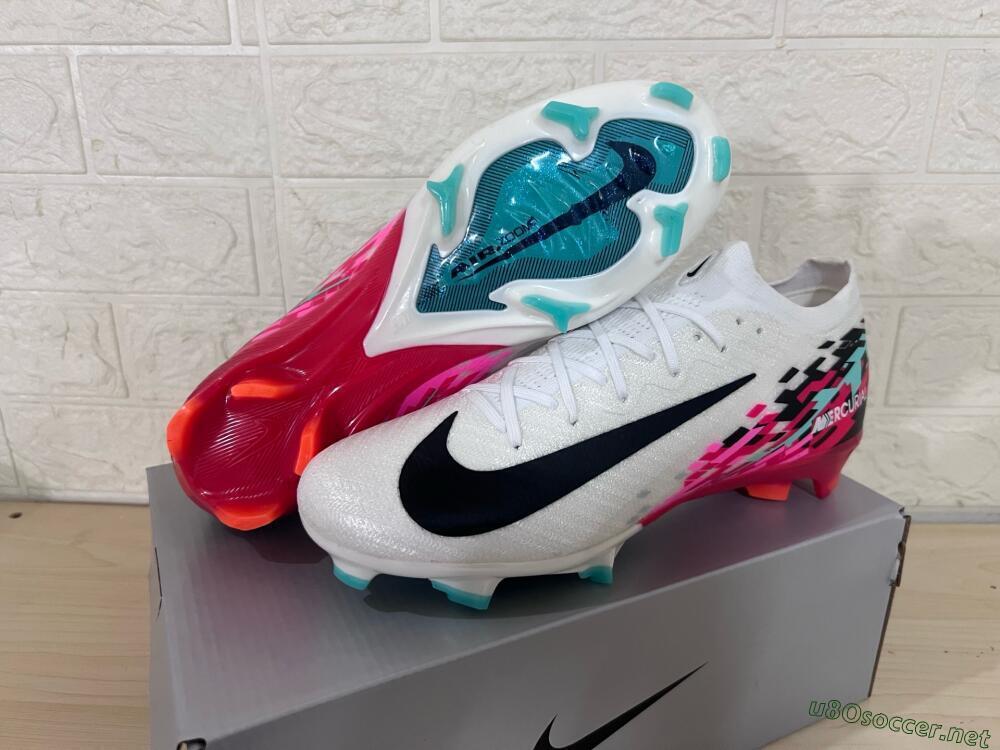 Unisex Nike Air Zoom Mercurial Vapor 16 Elite FG Football Boots - White/Black/Red