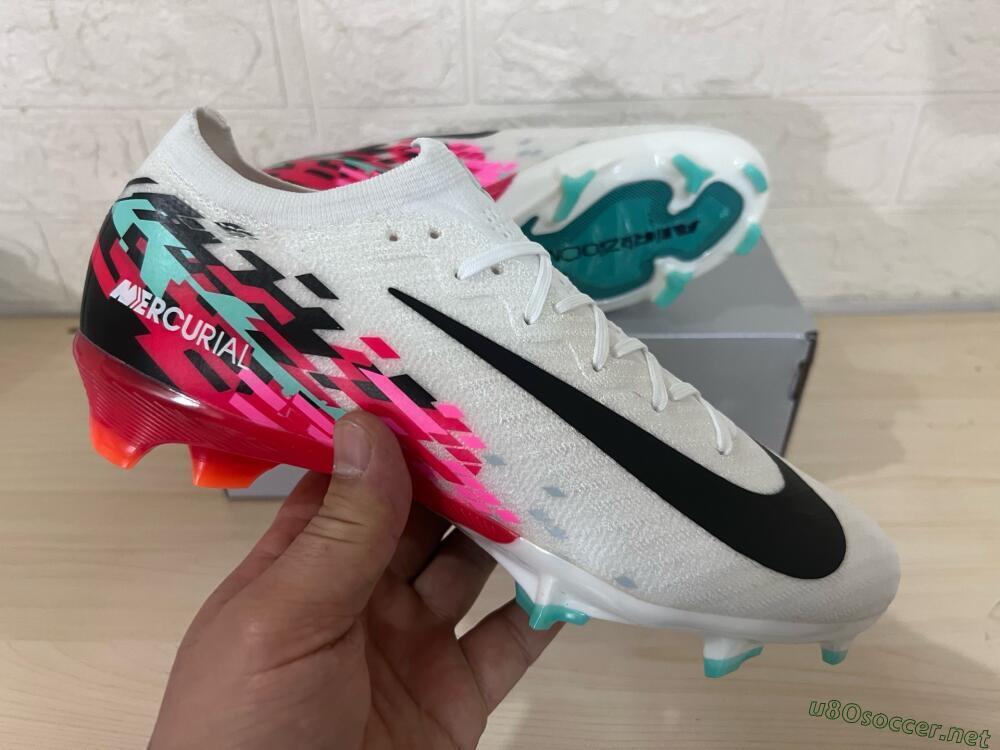 Unisex Nike Air Zoom Mercurial Vapor 16 Elite FG Football Boots - White/Black/Red