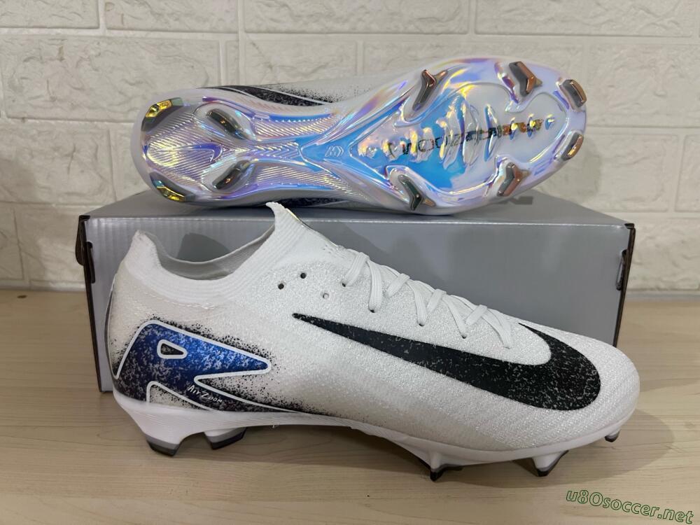 Men's Nike Air Zoom Mercurial Vapor 16 Elite FG Football Boots - White/Black/Blue/Gold