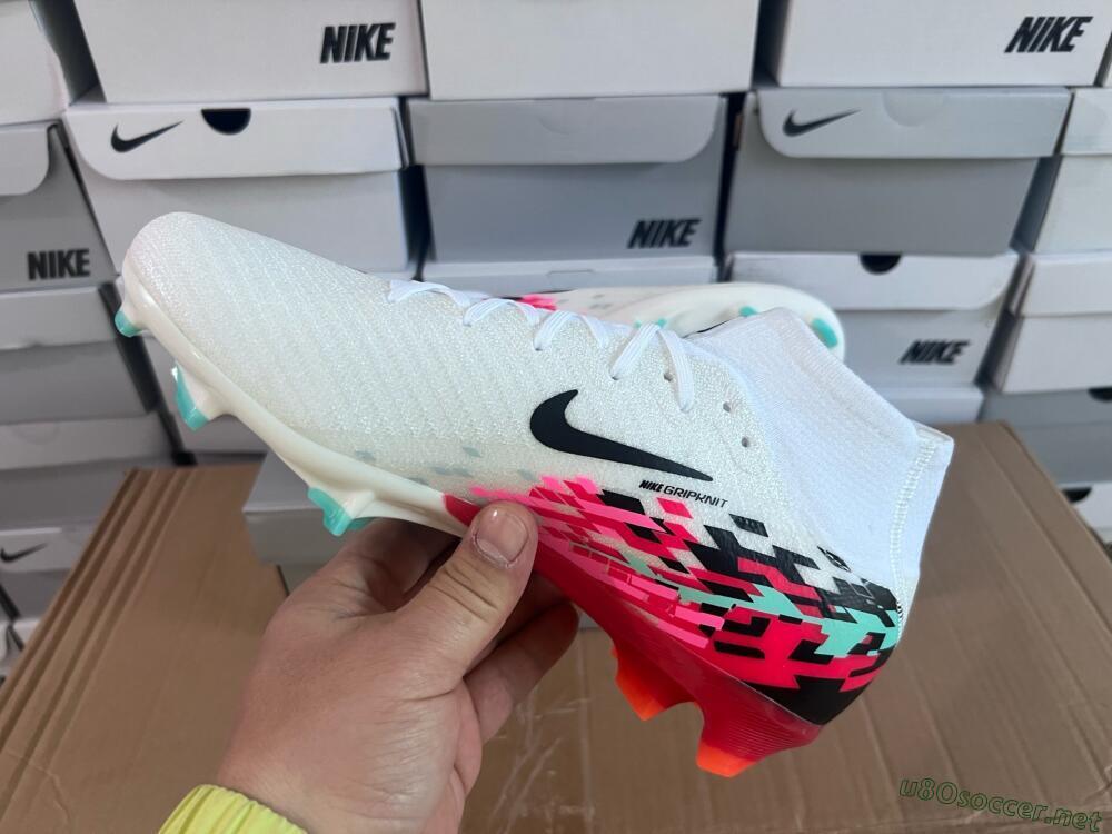 Men's Nike Air Zoom Mercurial Superfly 10 Elite FG Football Boots - White/Black/Red