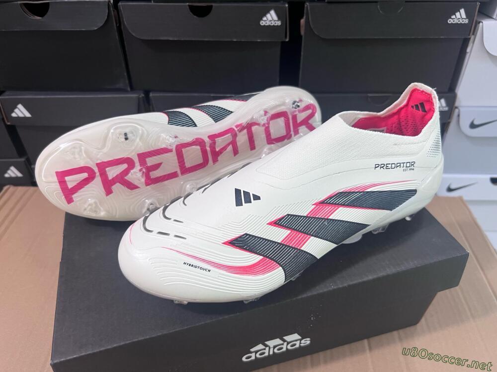 Unisex Adidas Predator Elite Laceless FG Football Boots - Beige/Red/Black