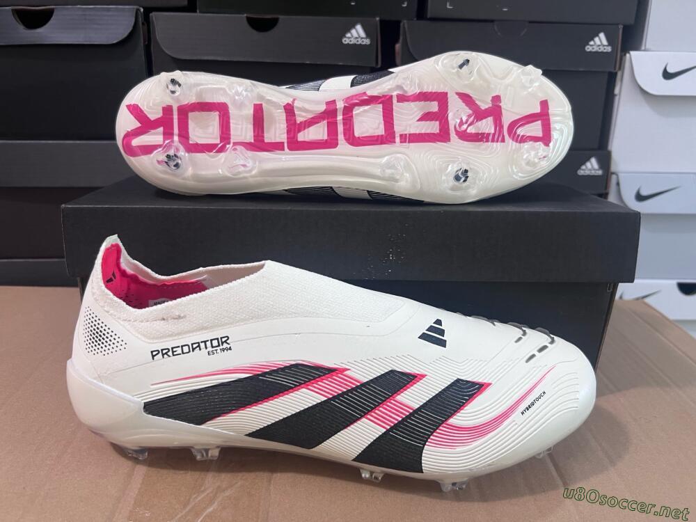 Unisex Adidas Predator Elite Laceless FG Football Boots - Beige/Red/Black