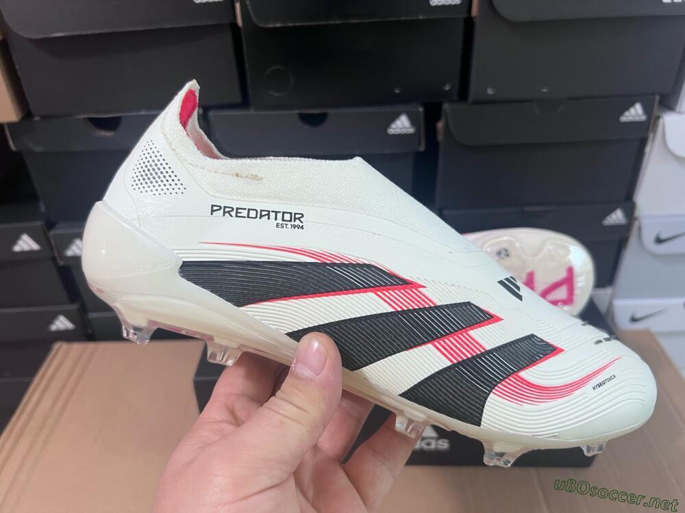 Unisex Adidas Predator Elite Laceless FG Football Boots - Beige/Red/Black