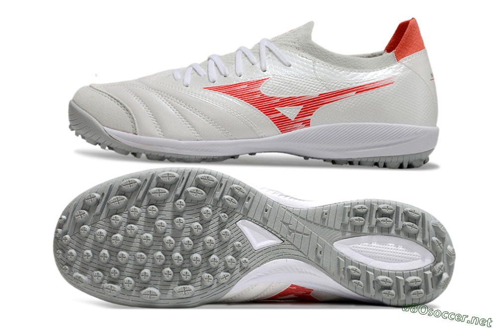 Men's Mizuno Morelia Neo Sala TF Football Shoes - Grey/Red/White 1
