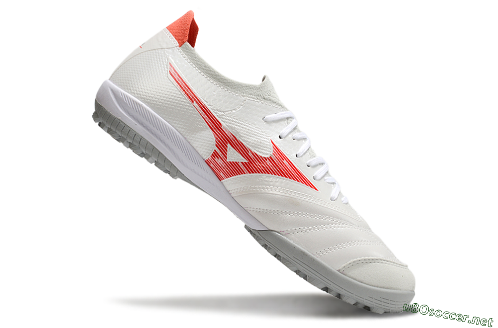 Men's Mizuno Morelia Neo Sala TF Football Shoes - Grey/Red/White 4