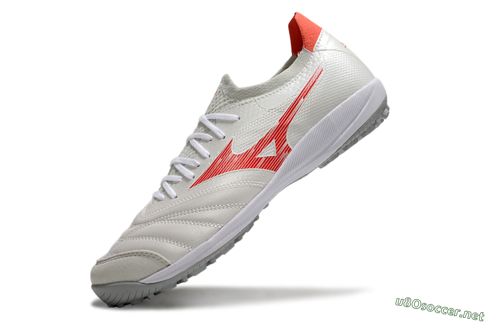 Men's Mizuno Morelia Neo Sala TF Football Shoes - Grey/Red/White 5