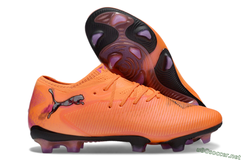 Men's Puma Future 8 Ultimate FG Football Boots - Orange/Purple/Grey 2