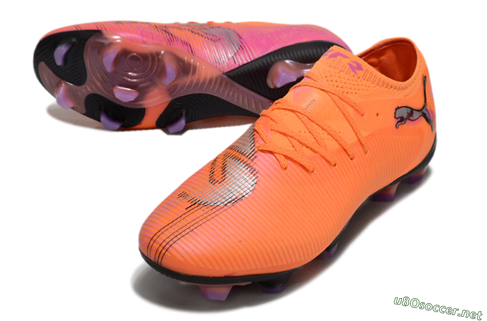 Men's Puma Future 8 Ultimate FG Football Boots - Orange/Purple/Grey 3