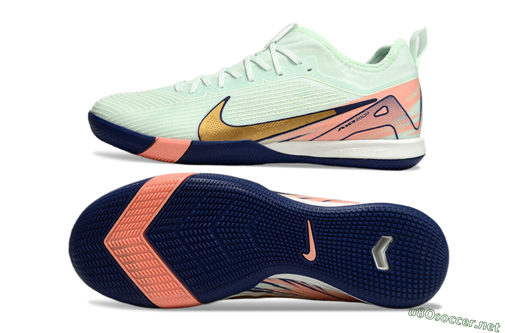 Men's Nike Air Zoom Mercurial Vapor 16 Pro IC Football Shoes - Jade/Gold/Pink 1