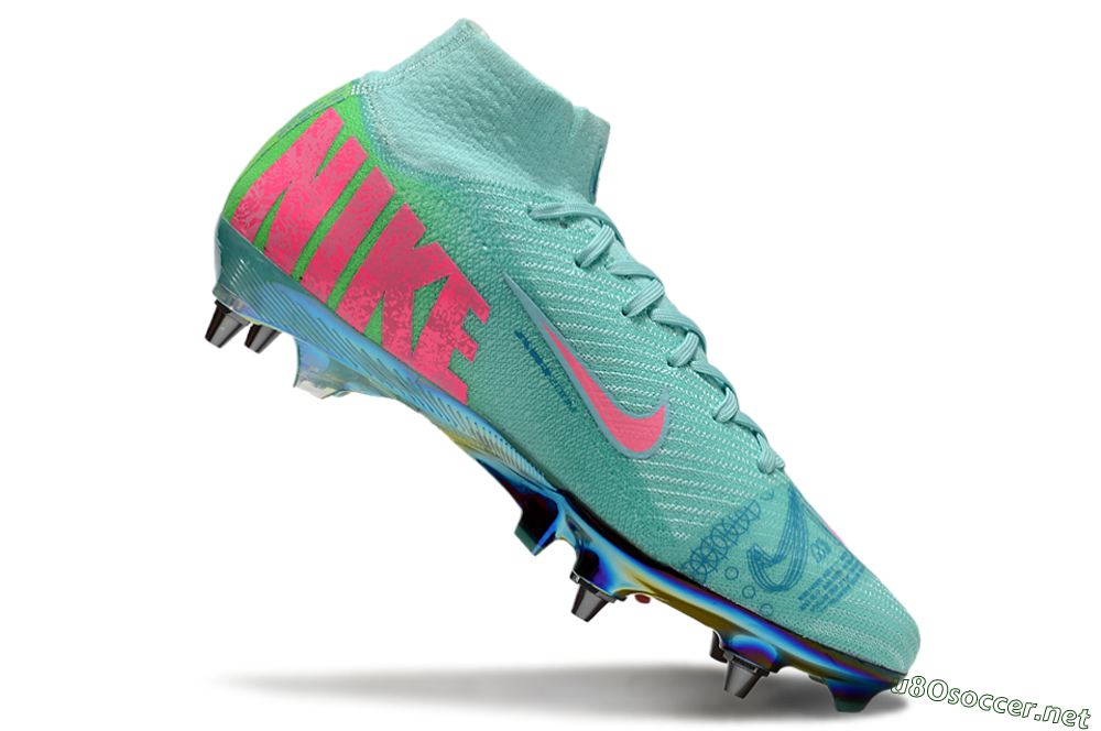 Men's Nike Air Zoom Mercurial Superfly 10 Elite SG Football Boots - Jade/Pink/Gold 4