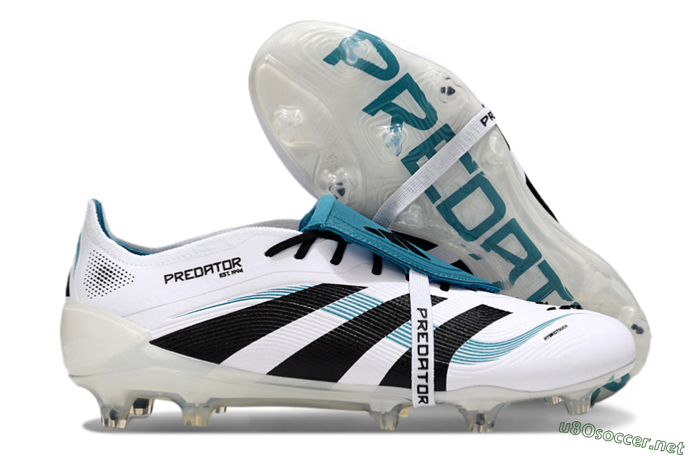 Men's Adidas Predator Elite 25 Foldover Tongue FG Football Boots - White/Blue/Black 2