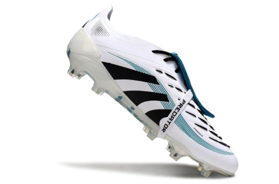 Men's Adidas Predator Elite 25 Foldover Tongue FG Football Boots - White/Blue/Black