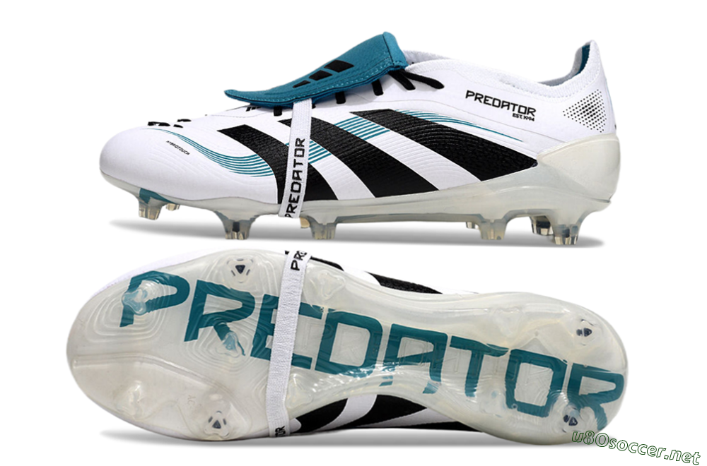 Men's Adidas Predator Elite 25 Foldover Tongue FG Football Boots - White/Blue/Black 1