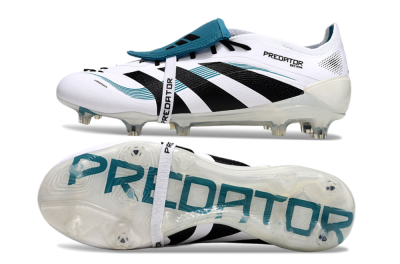 Men's Adidas Predator Elite 25 Foldover Tongue FG Football Boots - White/Blue/Black