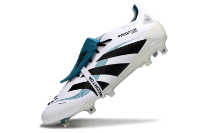 Men's Adidas Predator Elite 25 Foldover Tongue FG Football Boots - White/Blue/Black