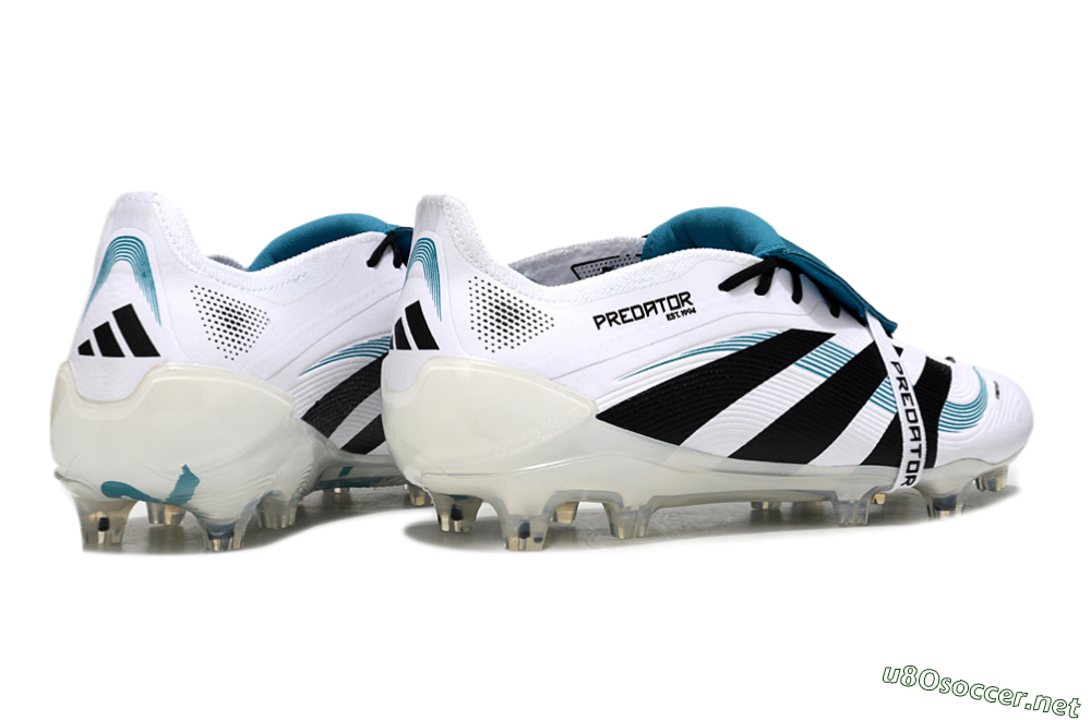 Men's Adidas Predator Elite 25 Foldover Tongue FG Football Boots - White/Blue/Black 6