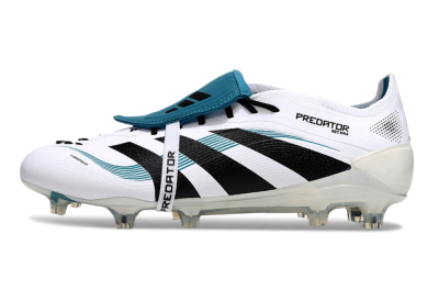 Men's Adidas Predator Elite 25 Foldover Tongue FG Football Boots - White/Blue/Black