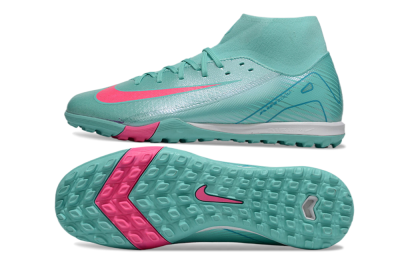 Men's Nike Air Zoom Mercurial Superfly 10 Academy TF Football Shoes - Jade/Pink/White