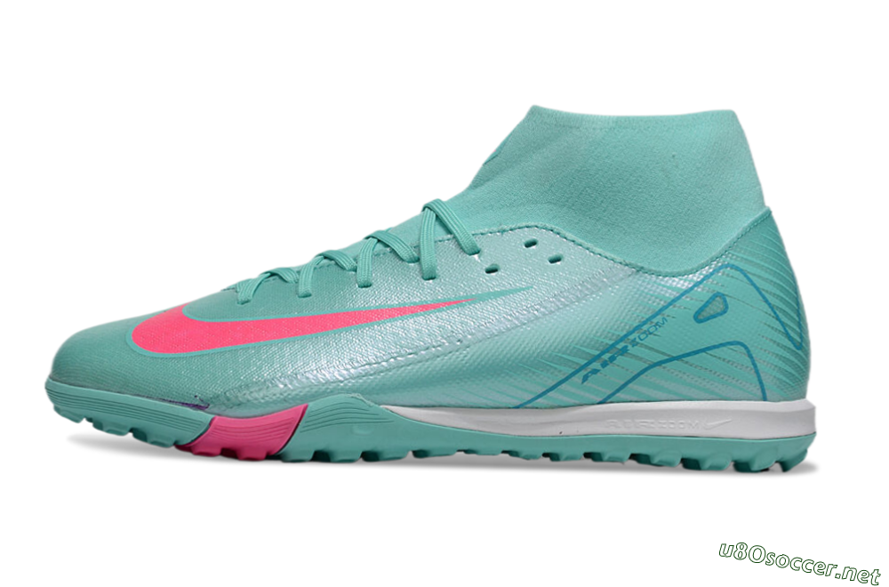 Men's Nike Air Zoom Mercurial Superfly 10 Academy TF Football Shoes - Jade/Pink/White 0