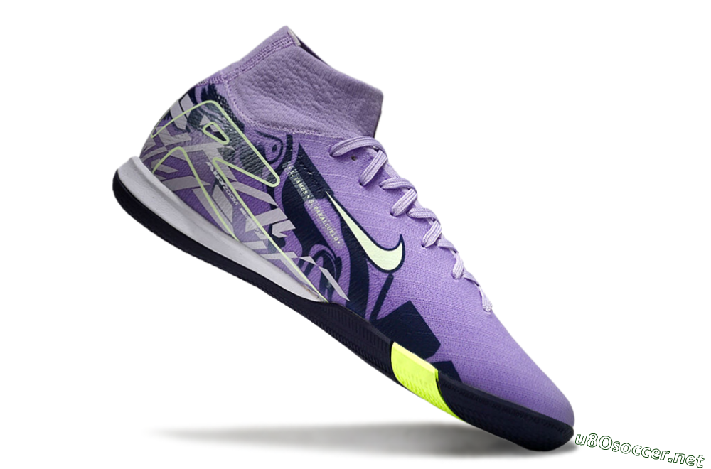 Men's Nike Air Zoom Mercurial Superfly 10 Elite IC Football Shoes - Purple/Yellow/White 4
