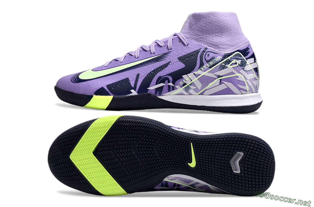 Men's Nike Air Zoom Mercurial Superfly 10 Elite IC Football Shoes - Purple/Yellow/White 1