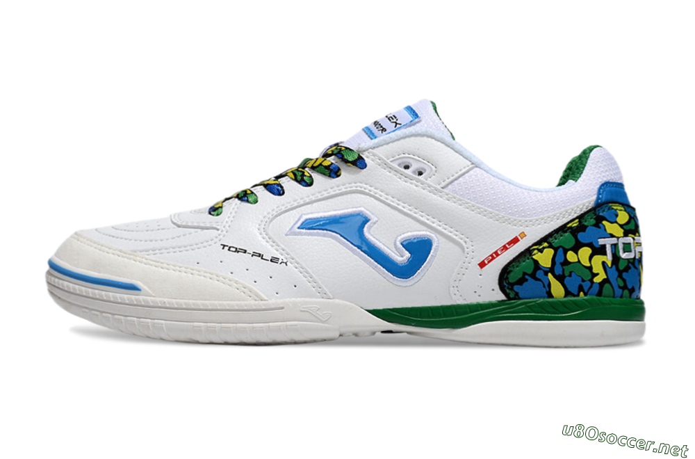 Men's Joma Top Flex IC Football Shoes - White/Blue/Green 0